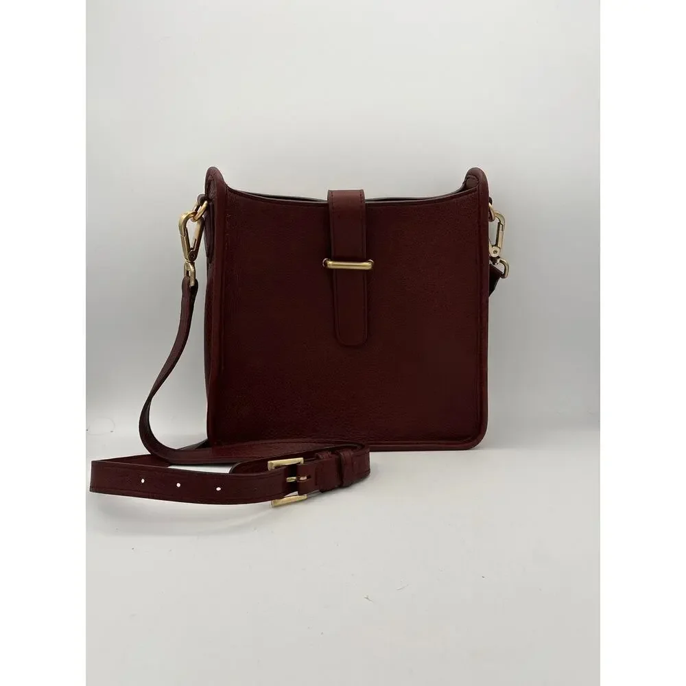 Women’s Gigi New York Reddish Brown Leather Crossbody Purse